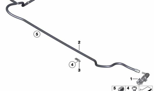 Tubo manguera lavafaros OEM 61677274557 para BMW F06, F06N, F12, F12N, F13, F13N, F01N, F02N. Original BMW.
