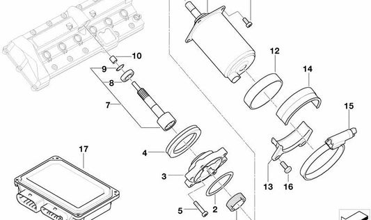 Anillo separador OEM 11377504085 para BMW Serie 7 {E65, E66} con motor N73. Compatible con modelos 760i y 760Li. Pieza original BMW.