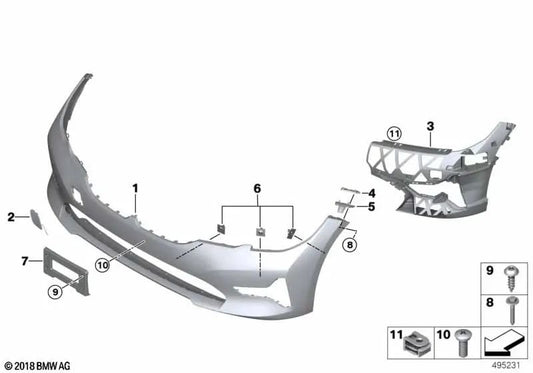 Bumper dianteiro para BMW 3 G20 Series, G21 (OEM 51118496503). BMW original