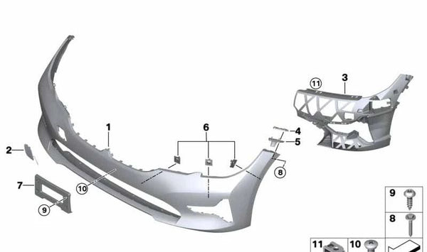 Soporte derecho OEM 51119449382 para BMW G20, G28. Original BMW.