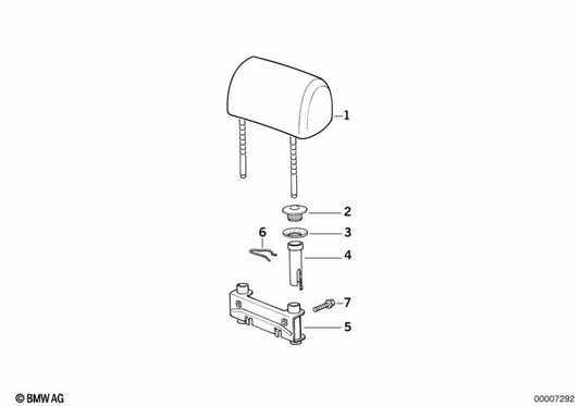 Apoio de cabeça de couro para BMW Série 3 E36 (OEM 52202262238). BMW original
