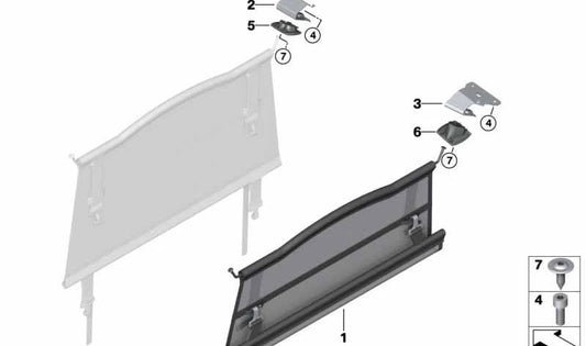 Rede divisória frontal esquerda para BMW X3 F97, G01, G08E (OEM 51477446325). BMW original