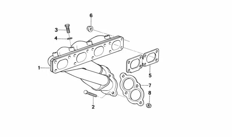 Asbestos-free gasket for BMW E30, E36, E34 (OEM 18301711969). Genuine BMW