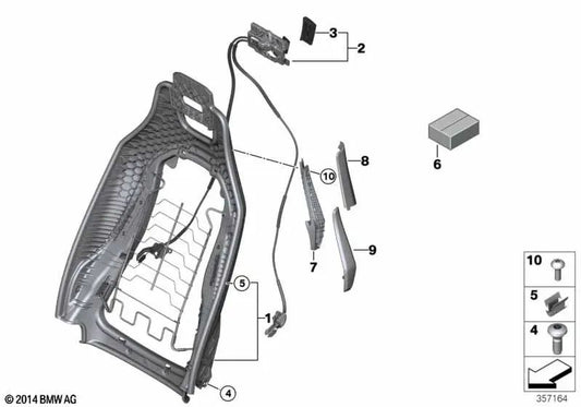 Left unlocking handle for BMW I01, I01N, I12, I12N (OEM 52107393685). Original BMW
