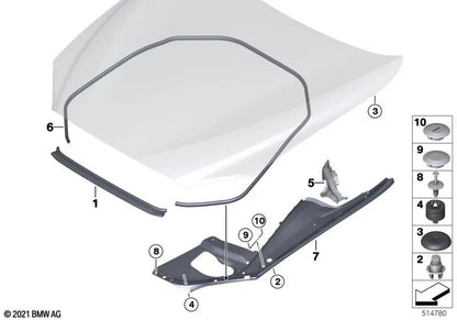 Links hintere Vorderabdeckung für BMW F10, F11, F18, F06, F12, F13 (OEM 51767206569). Original BMW