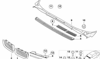 Tornillo plástico OEM 07129900239 para BMW E39 y E38. Pieza para molduras exteriores y tercera luz de freno. Original BMW.