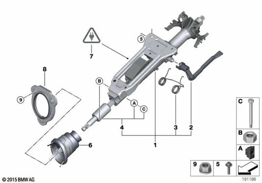 Brückenfeder für BMW E81, E82, E87, E88, E90, E91, E92, E93, E84, E89 (OEM 32306767204). Original BMW