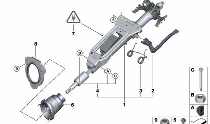 Mechanical Steering Column Adjuster for BMW 1 Series E81, E82, E87, E88, 3 Series E90, E91, E92, E93 (OEM 32306786899). Original BMW