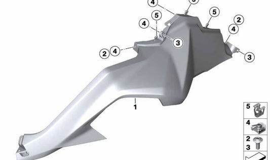 Revestimiento lateral izquierdo OEM 46638569699 para motos BMW F 850 GS Adventure, F 900 GS Adventure. Original BMW Motorrad.