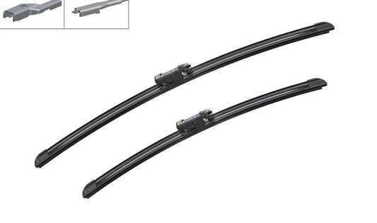 Juego de escobillas limpiaparabrisas BOSCH Aerotwin OEM 3397007696 para BMW Serie 1 F20 {114d,116d,118d,114i}. Para modelos con volante a la izquierda. Original BOSCH.