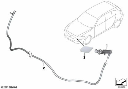 Bocal telescópico esquerdo para BMW Série 2 F22N, F23N, F87, F87N, Série 3 F30N, F31N, F80N, Série 4 F32N, F33N, F36N, F82N, F83N (OEM 61677430899). BMW originais.