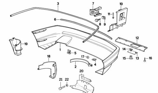 Protector de plástico OEM 51121940913 para BMW Serie 8 (E31). Original BMW.