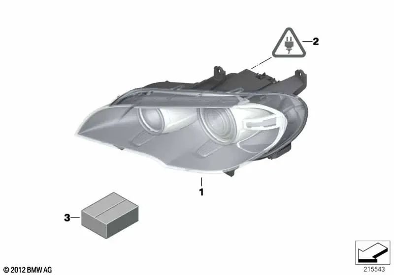 Faróis esquerdos para BMW E70, E70N (OEM 63127278045). BMW originais.
