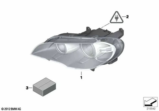 Faróis esquerdos para BMW E70, E70N (OEM 63127278045). BMW originais.