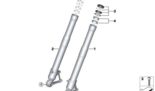 Juego de cojinetes deslizantes OEM 31428828808 para BMW Motorrad G310R, G310GS. Original BMW Motorrad.