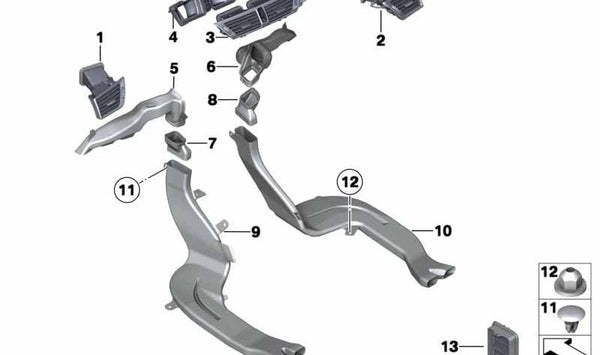 Rejilla de aire fresco izquierda para BMW E84 (OEM 64222991679). Original BMW.