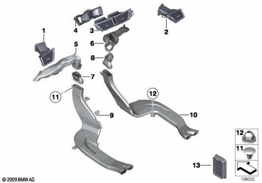 Left air vent for BMW E84 (OEM 64229258355). Original BMW