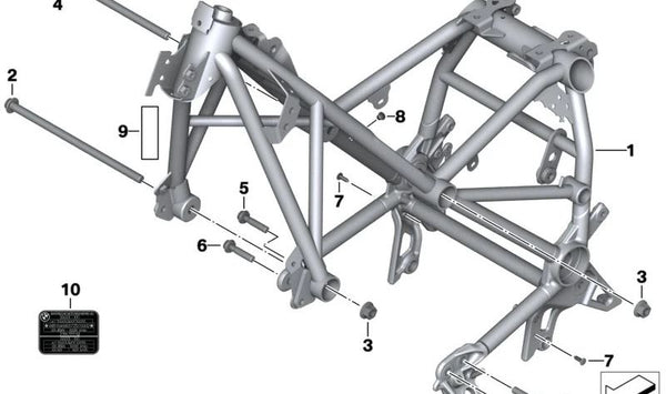 Etiqueta adhesiva "Instrucción Ruido" ECE OEM 71229457156 para motos BMW R 1200 RT (K52) y R 1250 RT (K52). Original BMW Motorrad.