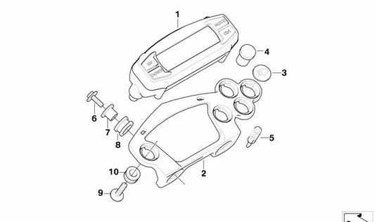 Soporte para cuadro de instrumentos OEM 62117712498 para BMW Motorrad G 450X. Original BMW Motorrad.