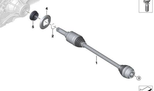 Esquerda Abtriebswelle para BMW X1 U11, U12, X2 U10, Mini U25 (OEM 33209847799). BMW original
