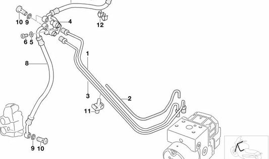 Tubería de freno delantera OEM 34327651134 para motos BMW F650GS, F650GS Dakar... y más. Original BMW Motorrad.