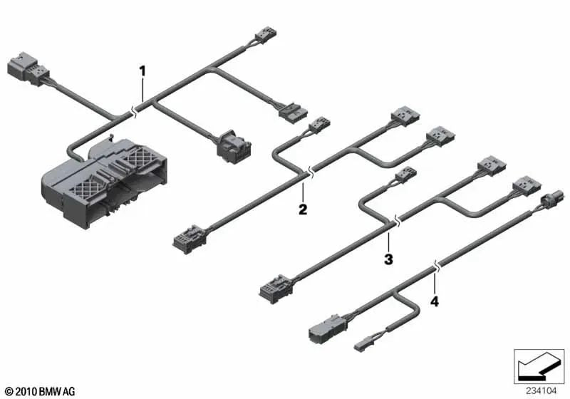 Wiring Harness Passenger Side Seat for BMW X3 F25, X4 F26 (OEM 61129316663). Original BMW.
