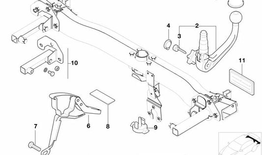 Tapón de cierre OEM 71606751035 para BMW E53, E71, E72. Original BMW.
