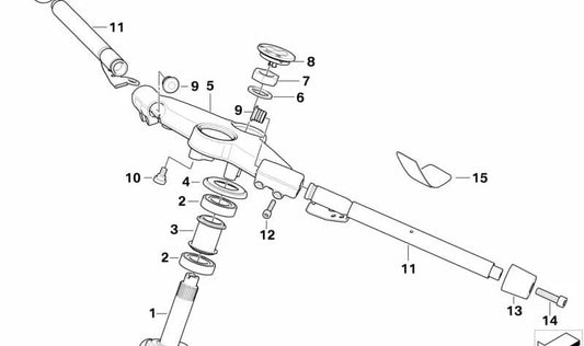 Puente del manillar superior OEM 31447704559 para motos BMW K1200R, K1200R Sport, K1300R. Original BMW Motorrad.