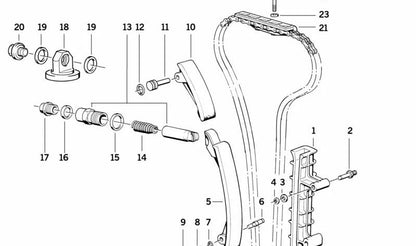 Guía de deslizamiento para BMW E30, E28, E34, E24 (OEM 11311308495). Original BMW