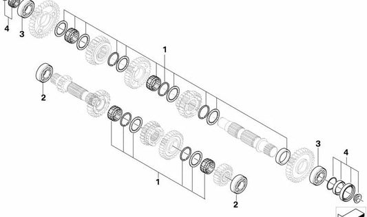Juego silentblocks OEM 23717715450 para BMW Motorrad K1, K100, K100RS, K100RT, K100LT, K1100LT, K1100RS, K75, K75C, K75S, K75RT. Silentblock originales para caja de cambios. Original BMW Motorrad.