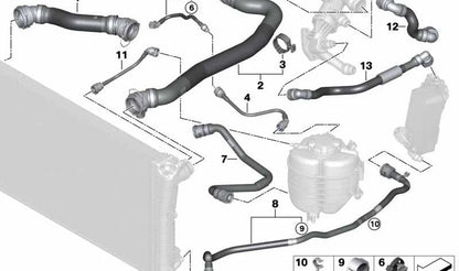 Tubo de tanque de compensação para BMW 3 G20 Series, G20N, G21 (OEM 1712858860). BMW original