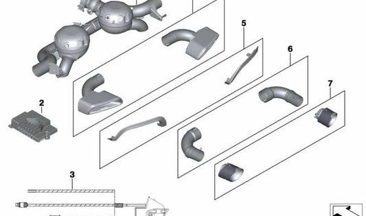 Set di tubi di scarico per BMW 5 G30 Series, G31 (OEM 18302449936). BMW originale
