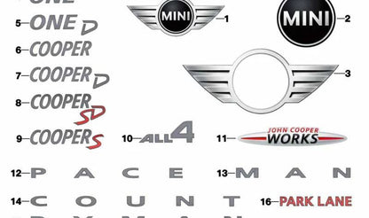 Inscripción trasera "PACE" OEM 51149811765 para MINI Paceman R61 (2012-2016). Original MINI.