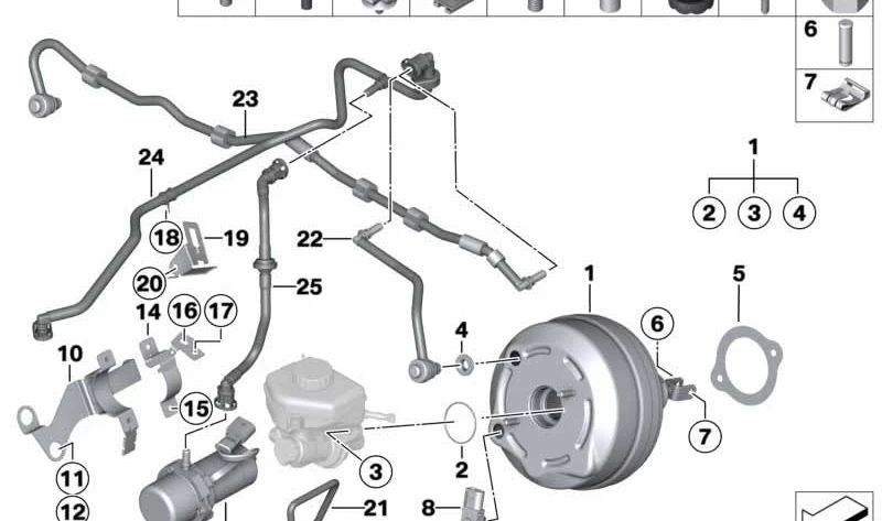 Tubo sottovuoto con valvola antidreratore OEM 11667601031 per BMW F20, F21, F22, F23, F87, F30, F31, F34, F32, F33, F36. BMW originale.