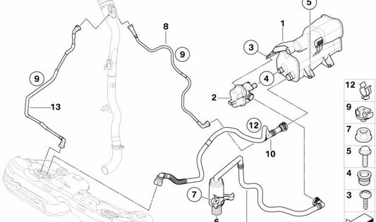 OEM 16137207369 tubo del filtro in polvere per BMW E84. BMW originale.