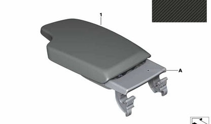 Reposabrazos Alcántara delantero central OEM 51162405918 para BMW Serie 3 F30, F31, F34 y Serie 4 F32, F33, F36... y más. Original BMW.