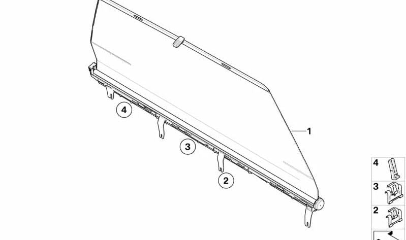 Clip sujeción interior puerta OEM 51429170956 para BMW X5 E70 (modelos: 3.0d, 3.0sd, 3.0si, 3.5d, 4.8i). Pieza original BMW. Ideal para fijar paneles interiores de puertas traseras.