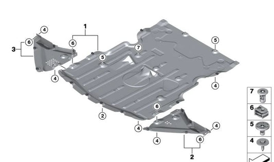 OEM in basso a destra OEM 51757499364 per BMW I12, I15. Pezzo originale usato nei kit aerodinamici. Sostituzione BMW originale.