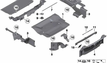 Placa de sujeción del maletero delantera OEM 51477239943 para BMW E89 Z4 sDrive18i, sDrive20i, sDrive23i. Pieza original BMW.