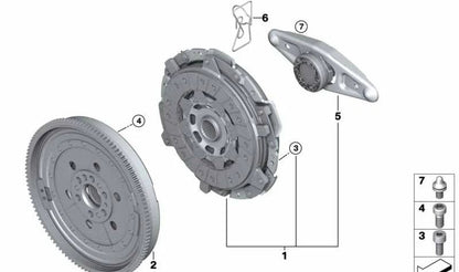 Kit embrague completo OEM 21219505034 para BMW G87, G80, G80N, G82, G82N. Incluye disco 215mm. Compatible con varios modelos M. Original BMW.