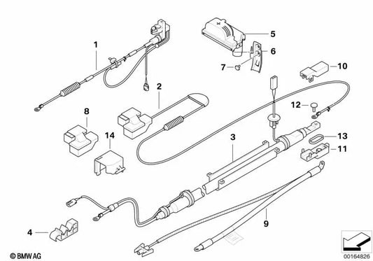 Kabelversorgung für BMW 5 E60 -Serie, E60N, E61, E61N (OEM 61136928084). Original BMW