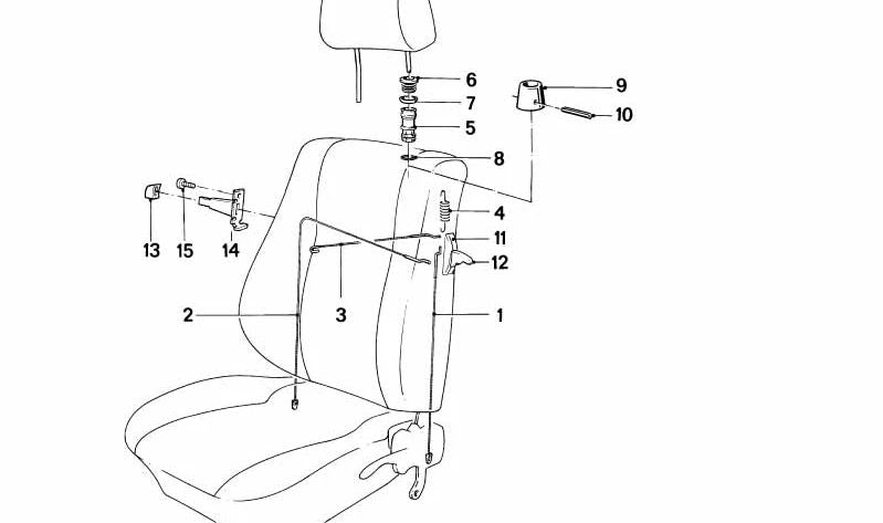 Casquillo guía de asiento OEM 52208132020 para BMW E23, E24, E28, E30, E32, E34, E36, E38, E39, E46, E53. Original BMW.