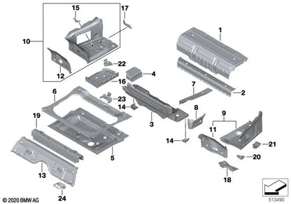 Rechtsgründe für BMW F90, G30, G38 (OEM 41007431576). Original BMW.