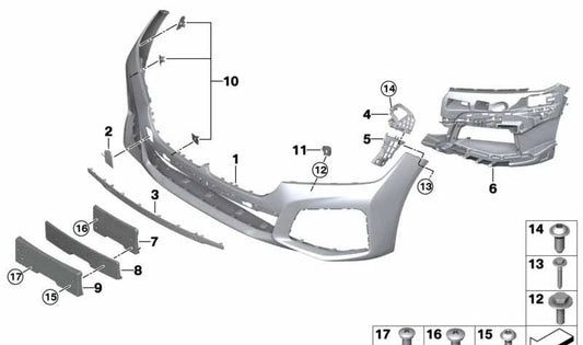 Soporte de matrícula OEM 51138073421 para BMW G11, G12 (730d, 730d xDrive, 730i). Compatible con versiones M/US/JPN. Original BMW.