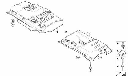 Cubierta inferior del pedal OEM 51457054184 para BMW Z4 E85 y E86 (modelos 2.5i, 3.0i, 3.0si y Z4 M). Compatible con transmisión manual y automática. Original BMW.