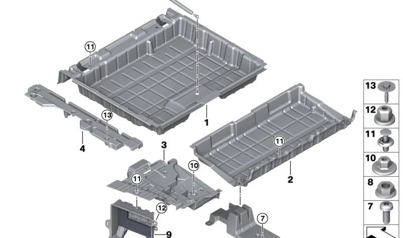 Cubierta derecha del compartimento OEM 51479484950 para BMW Serie 5 G30/G31 (520e, 530e, 530e xDrive). Original BMW.