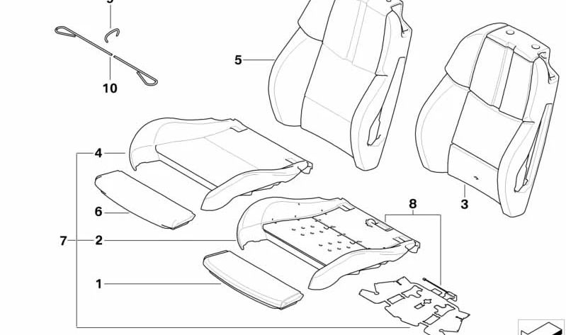 Funda de respaldo de cuero derecha OEM 52107843404 para BMW E92. Original BMW.