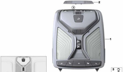Centro de funciones del techo OEM 61315A0F649 para BMW Serie 7 G11, G12, G11 LCI, G12 LCI. Original BMW.
