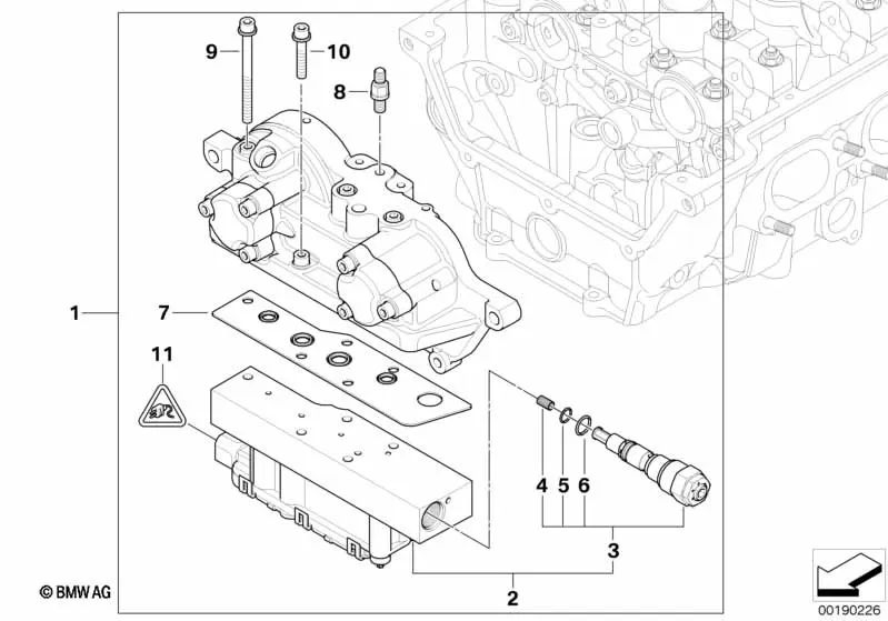 Magnetventtil pour BMW Series 3 E46, Z4 E85, E86 (OEM 11367839180). BMW d'origine