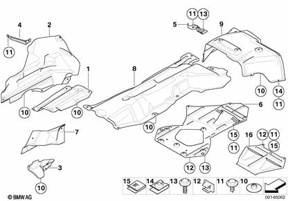 Heat insulation rear right silencer for BMW Z4 E85, E86 (OEM 51487895576). Original BMW